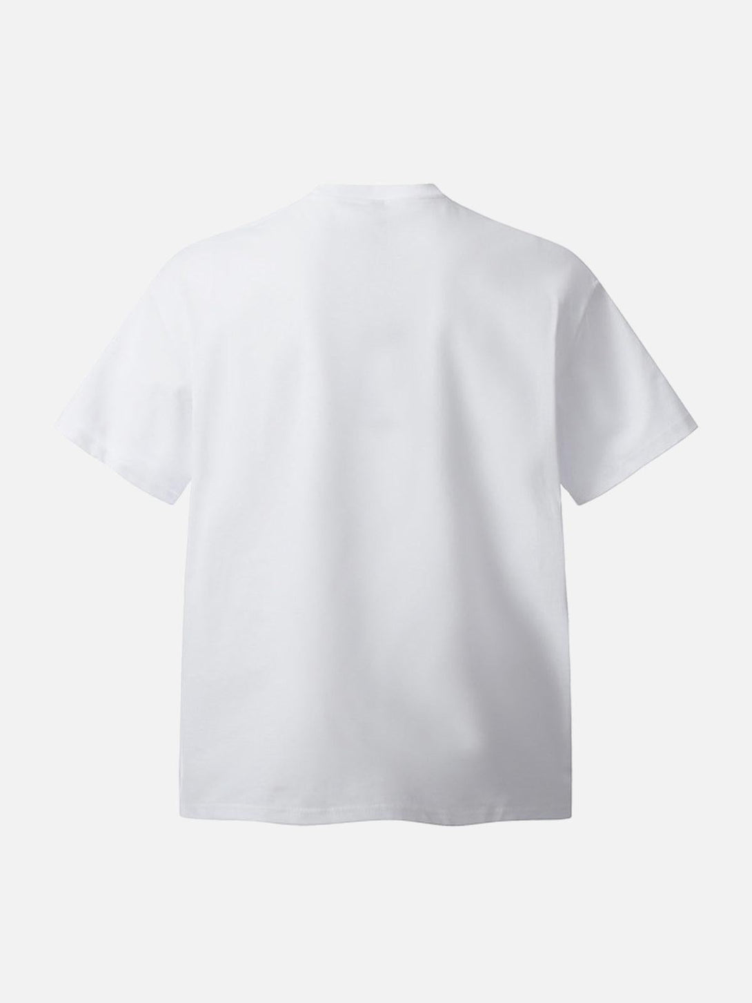 Back view of a white T-shirt by TALISHKO, ideal for a relaxed, casual look.