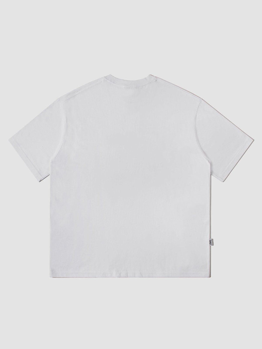 Back view of a white tee by TALISHKO, offering a minimalist summer look.