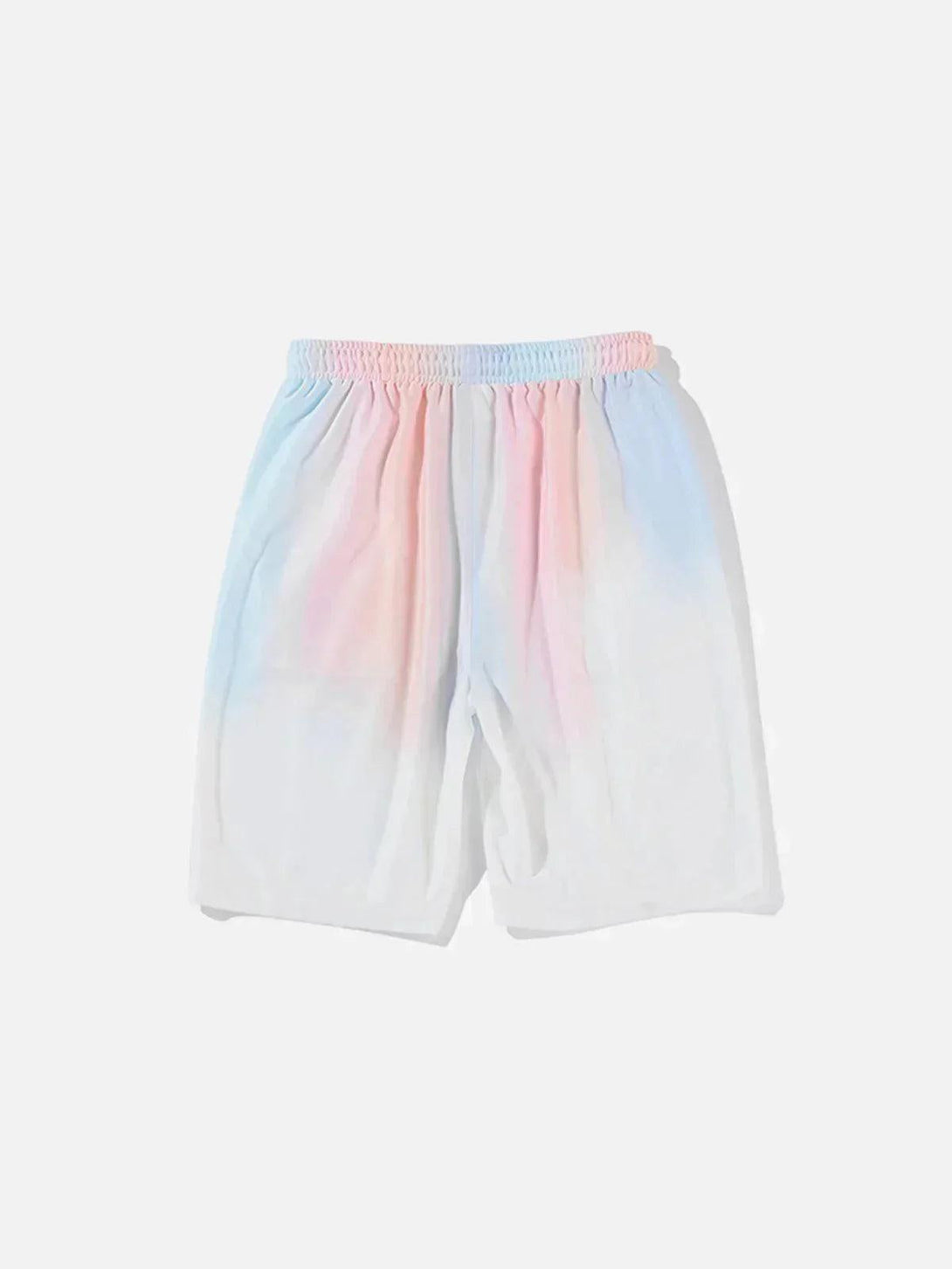 TALISHKO shorts featuring pastel gradient colors and drawstring waist, ideal for warm weather.
