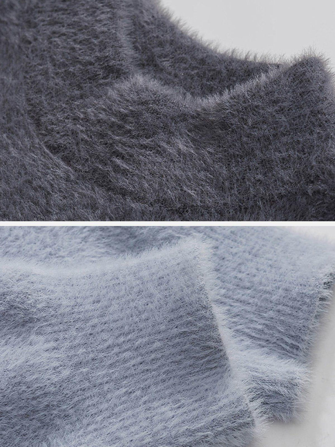Soft texture detail of TALISHKO's gradient knit sweater, showcasing cozy fabric in close-up.