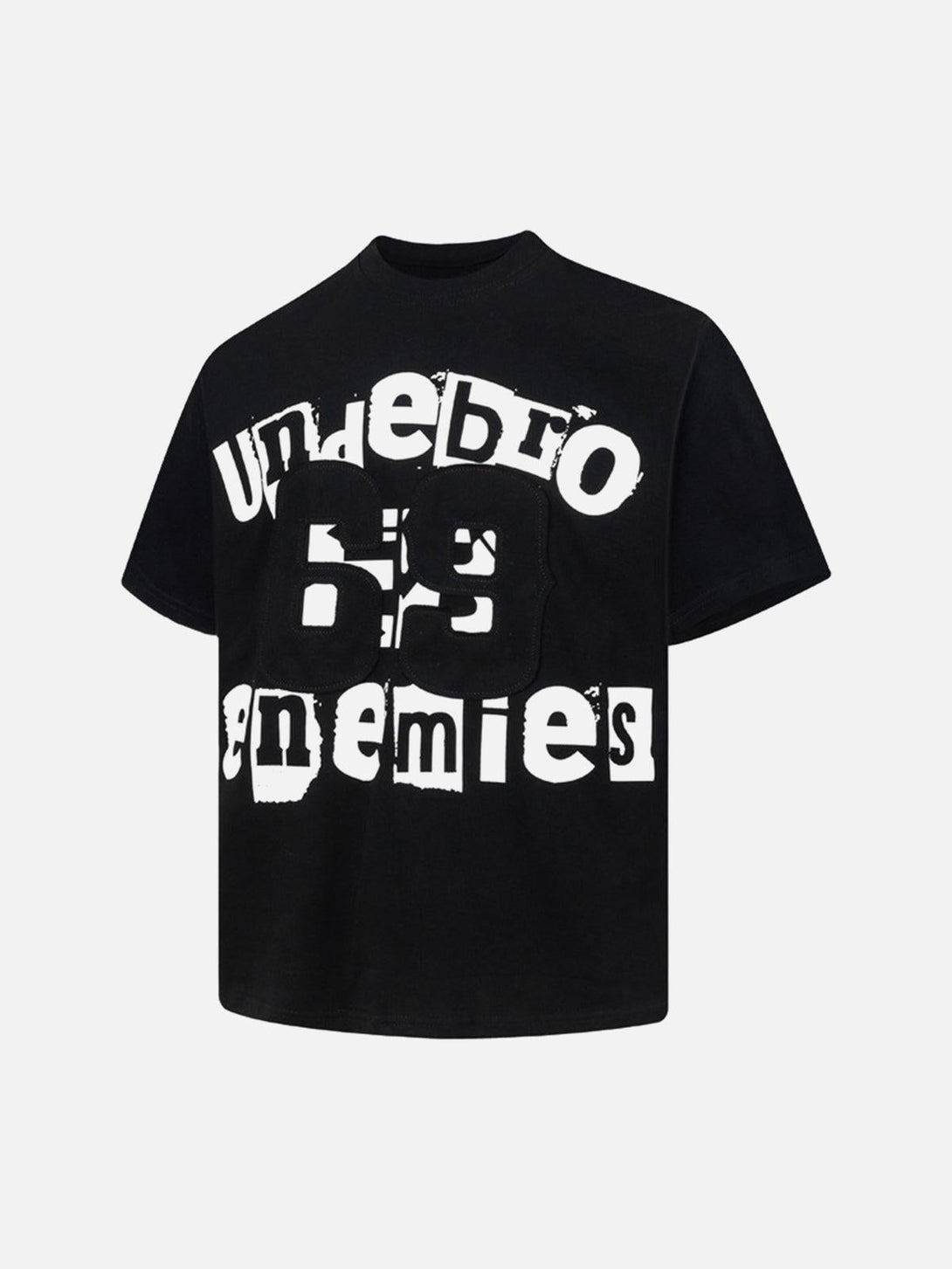 Black TALISHKO graphic T-shirt with bold lettering, featuring a casual and edgy summer style.