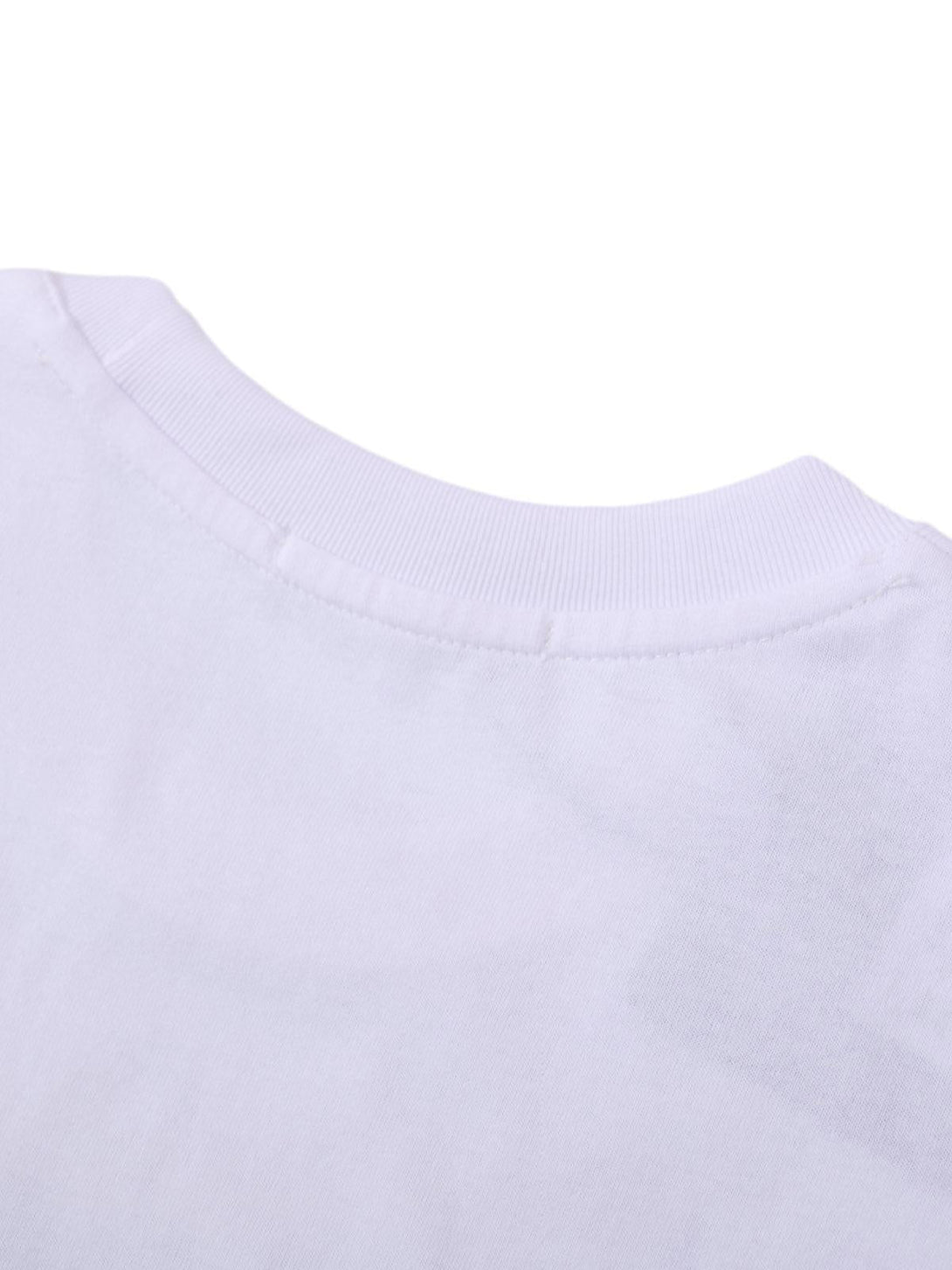 Detailed neckline view of a TALISHKO T-shirt, showcasing soft fabric and quality stitching.