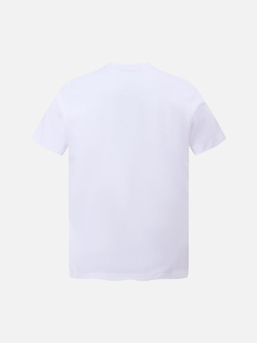 Back view of a white T-shirt by TALISHKO, embodying relaxed and casual vibes.