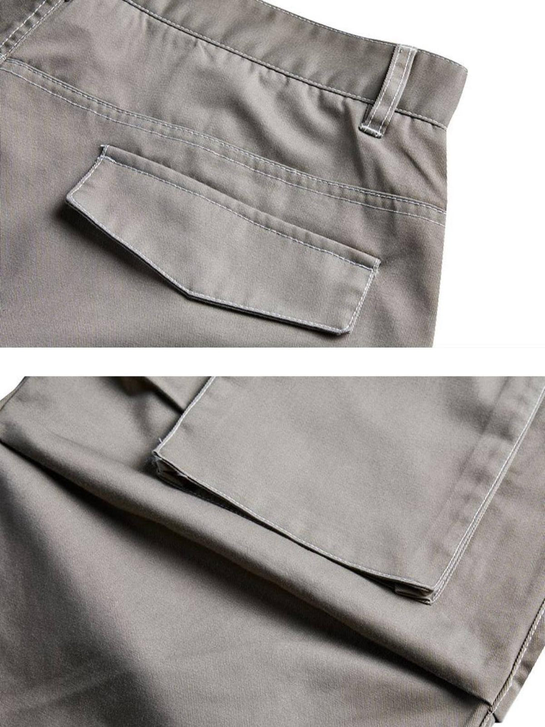 Detailed view of TALISHKO jeans showcasing sturdy stitching and multi-pocket design.
