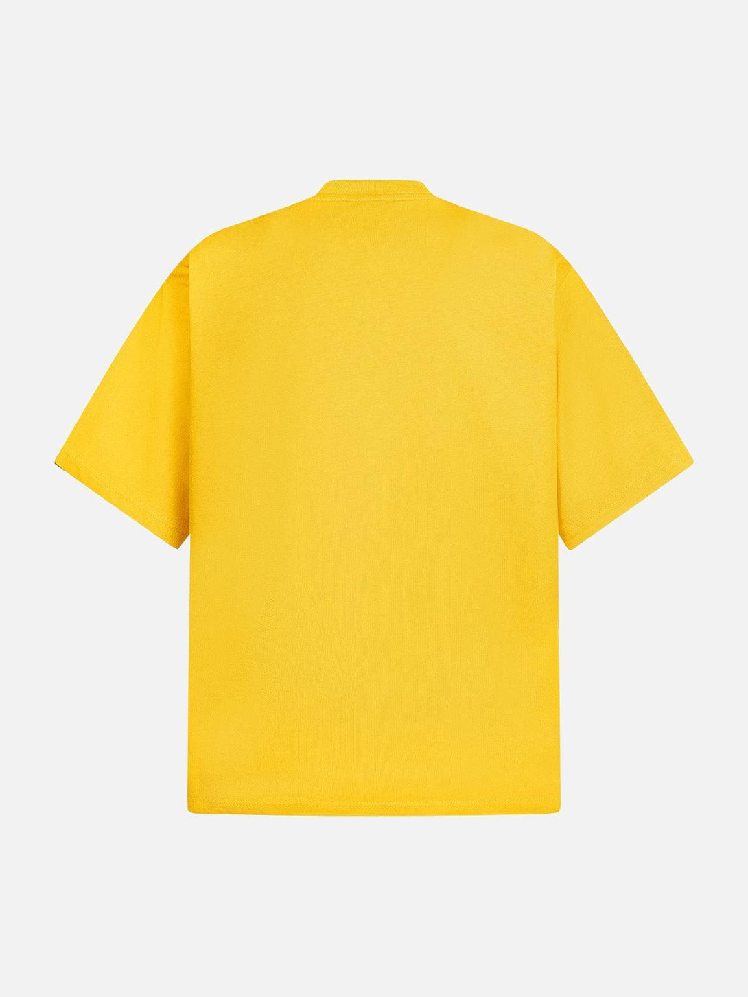 Back view of yellow T-shirt by TALISHKO, offering a vibrant touch to your summer wardrobe.