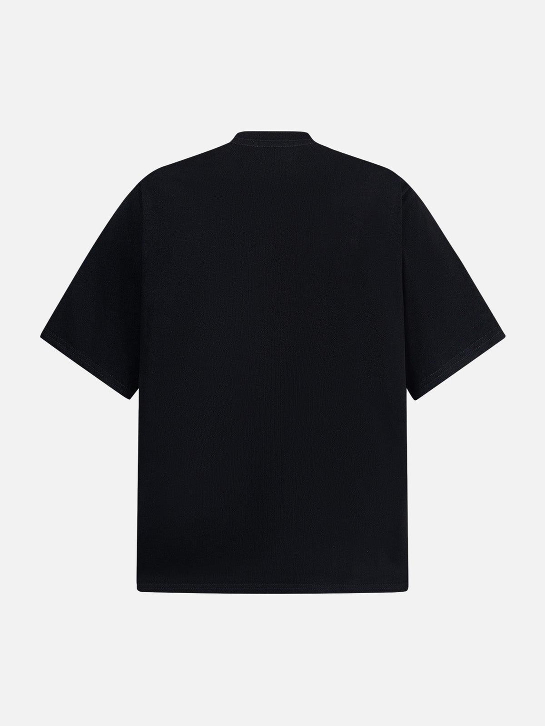 Back view of black T-shirt by TALISHKO, featuring a classic, minimalist design.