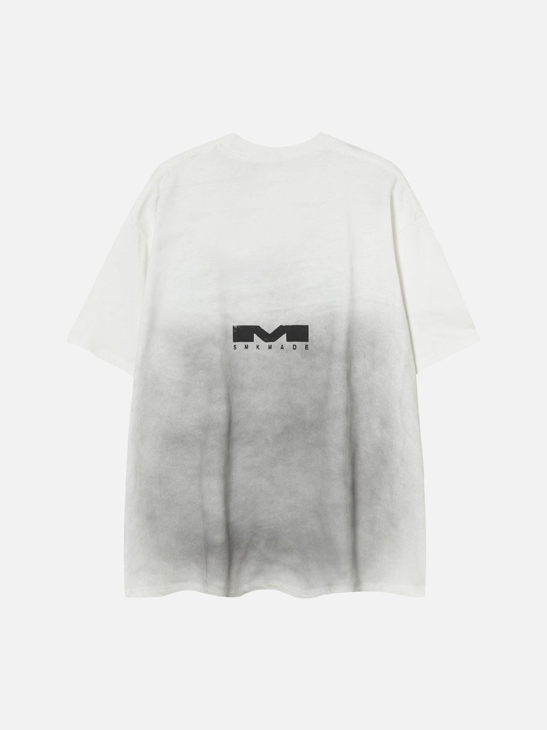 Back view of a TALISHKO T-shirt with a faded wash and bold lettering detail.