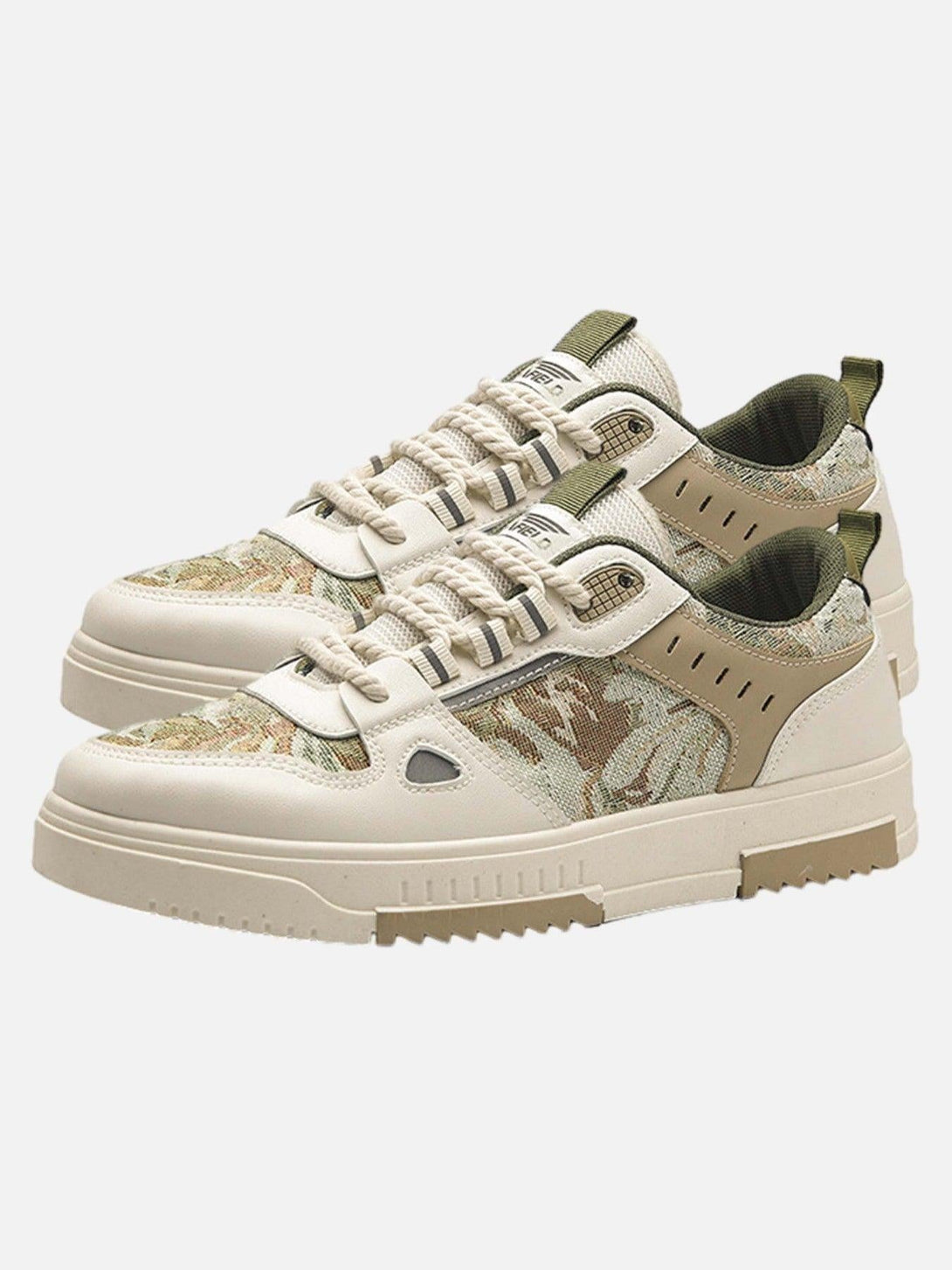 TALISHKO canvas board shoes featuring a camouflage pattern and sturdy sole, ideal for urban style.