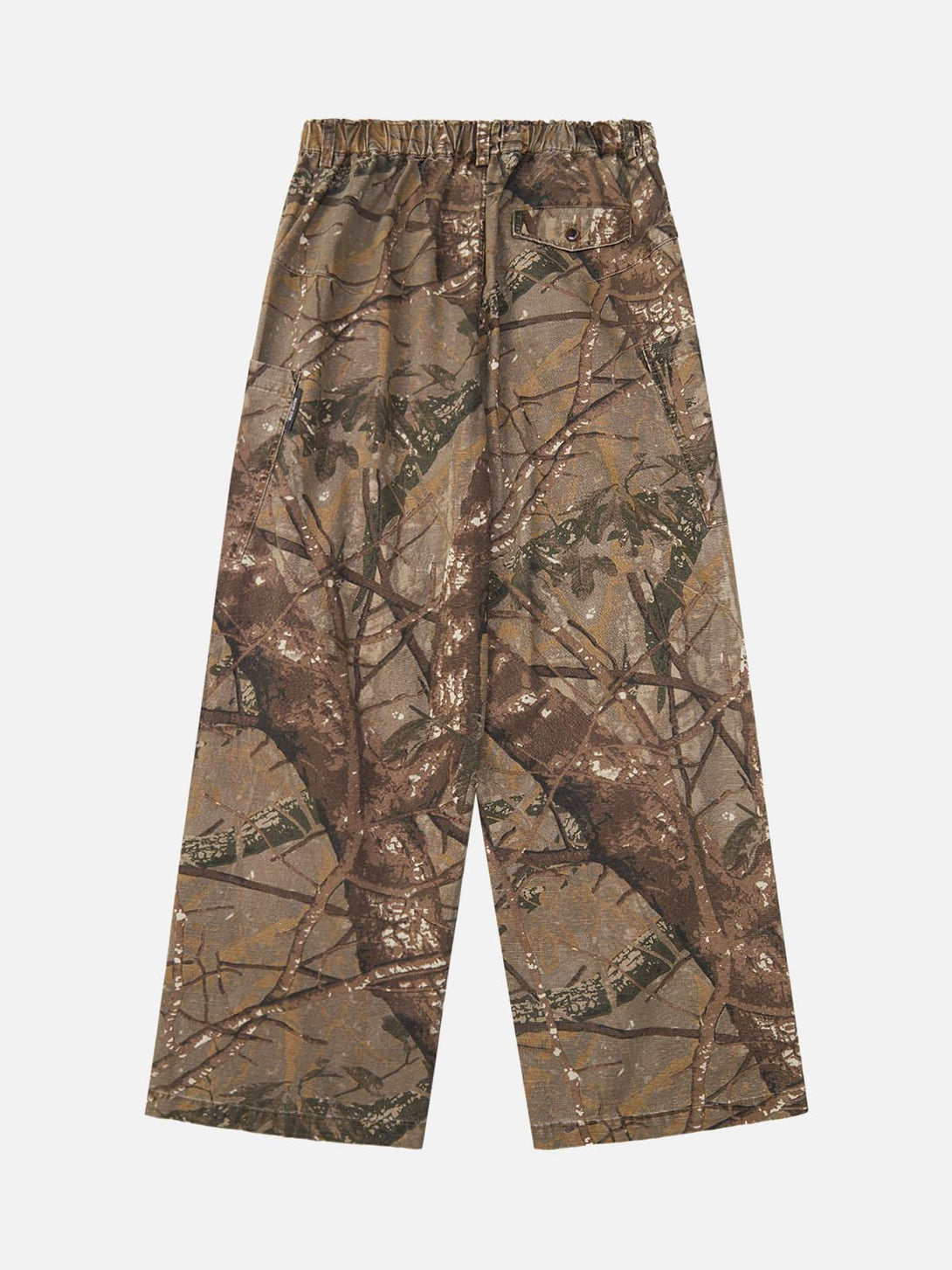 Camouflage casual pants by TALISHKO, showcasing a nature-inspired pattern with relaxed fit.