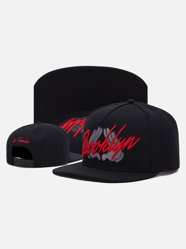 TALISHKO hip-hop baseball cap with bold embroidery, showcasing front and back views.