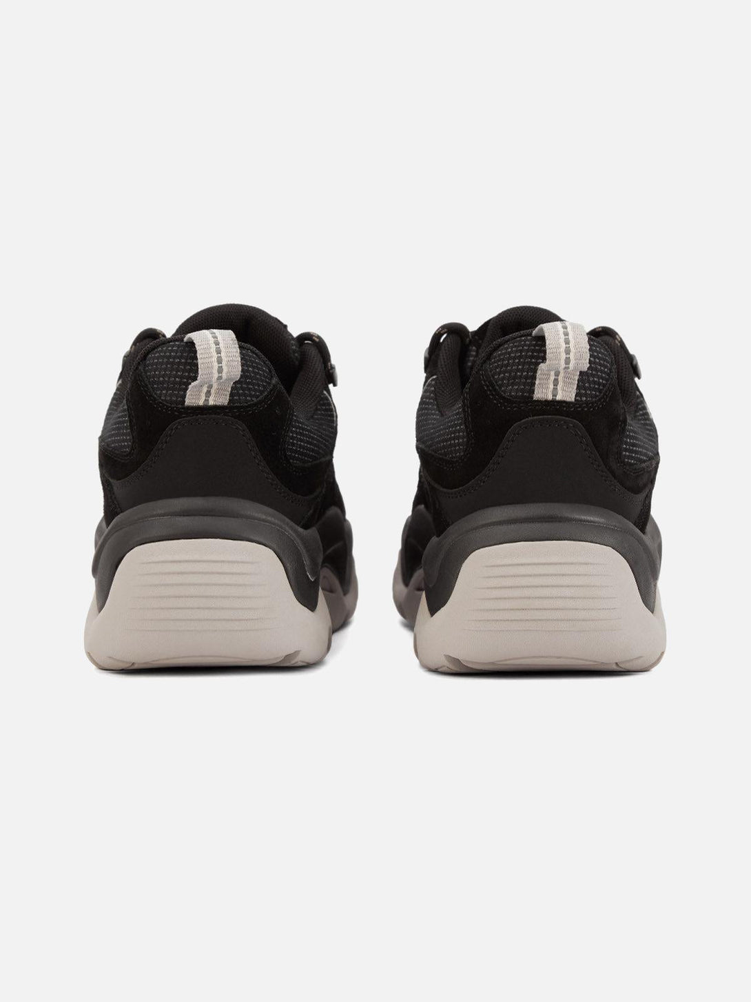 Rear view of TALISHKO casual shoes, showcasing the black and beige color combination.