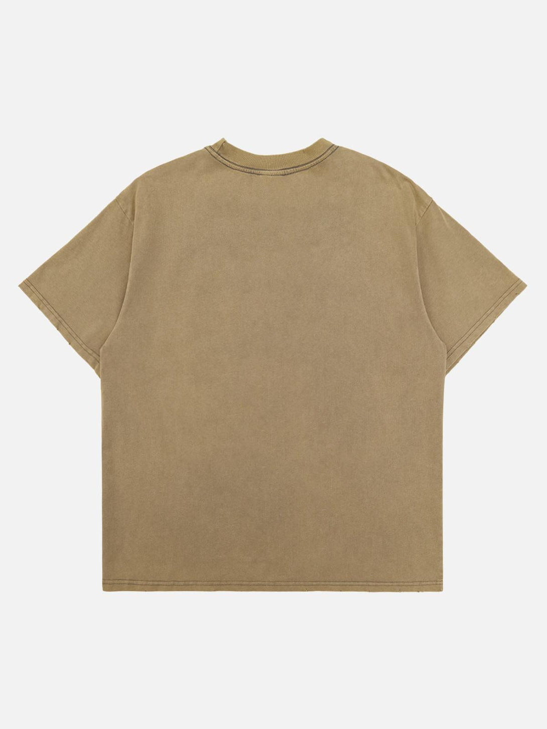 Back view of a brown TALISHKO T-shirt, highlighting a relaxed high street hip hop vibe.