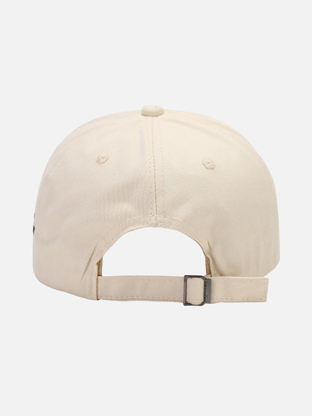 Back view of cream cap featuring adjustable strap by TALISHKO, perfect for casual style.