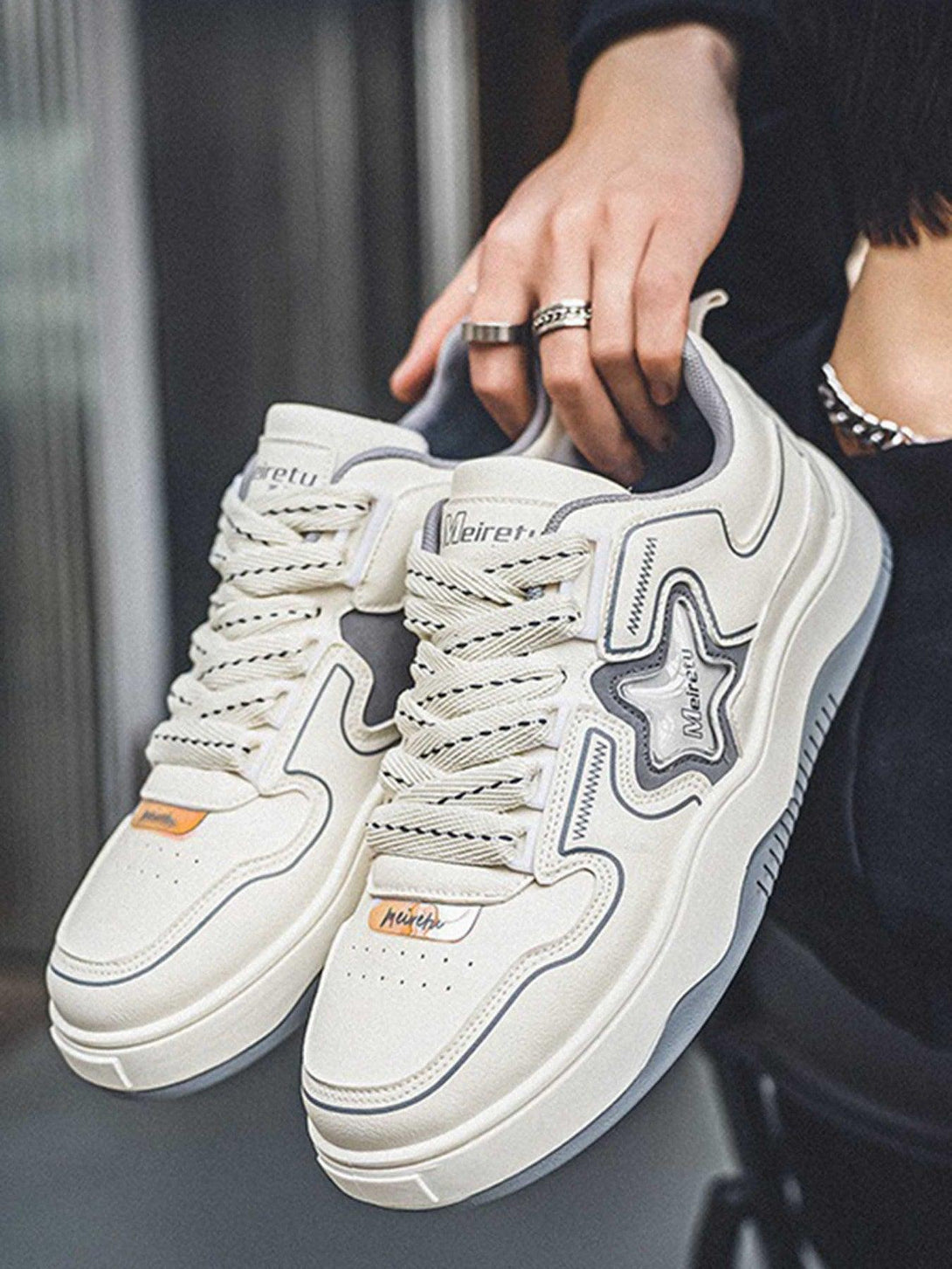 Stylish TALISHKO board shoes with star detail and chunky sole, ideal for casual streetwear.