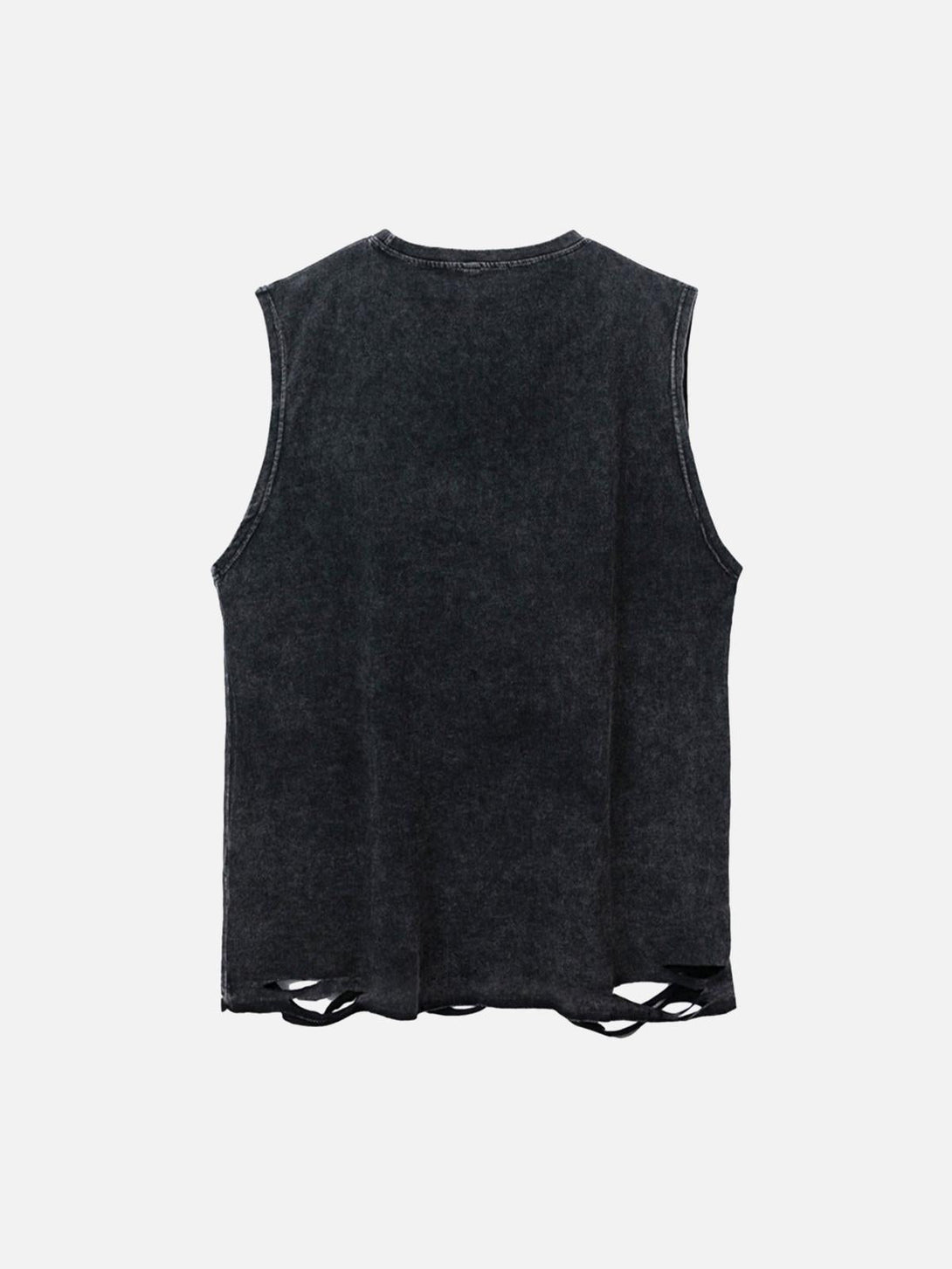 Back view of TALISHKO's loose washed undershirt, showcasing a casual hip-hop vibe.