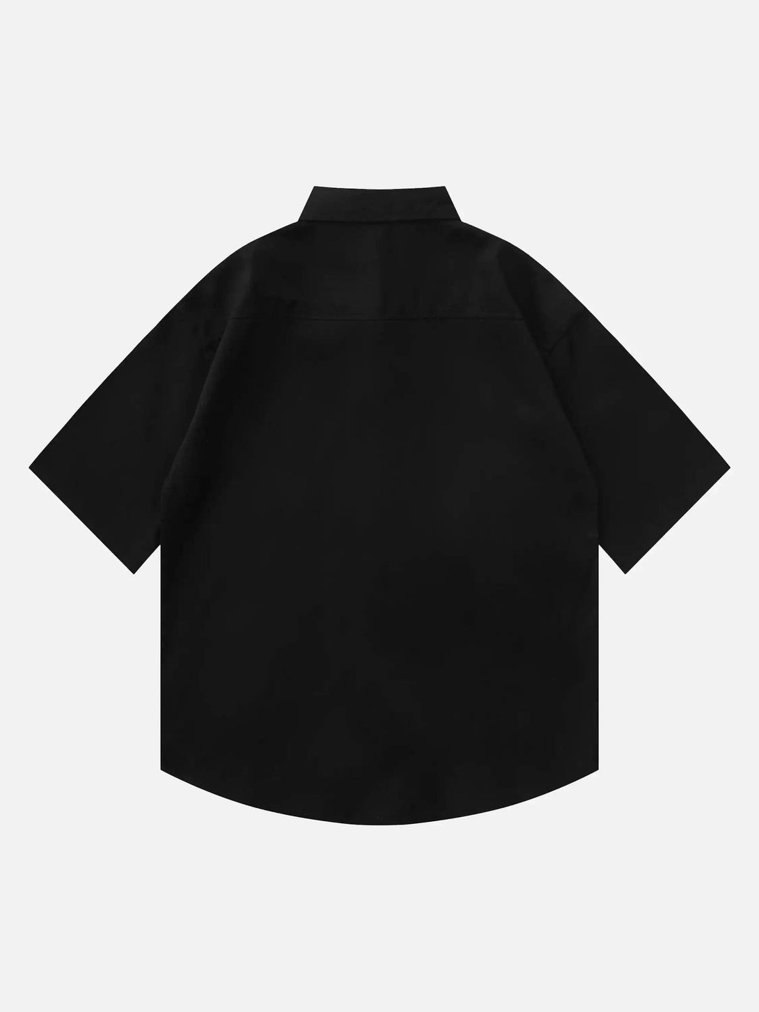 Back view of a black hip-hop shirt by TALISHKO, showcasing its relaxed fit and style.