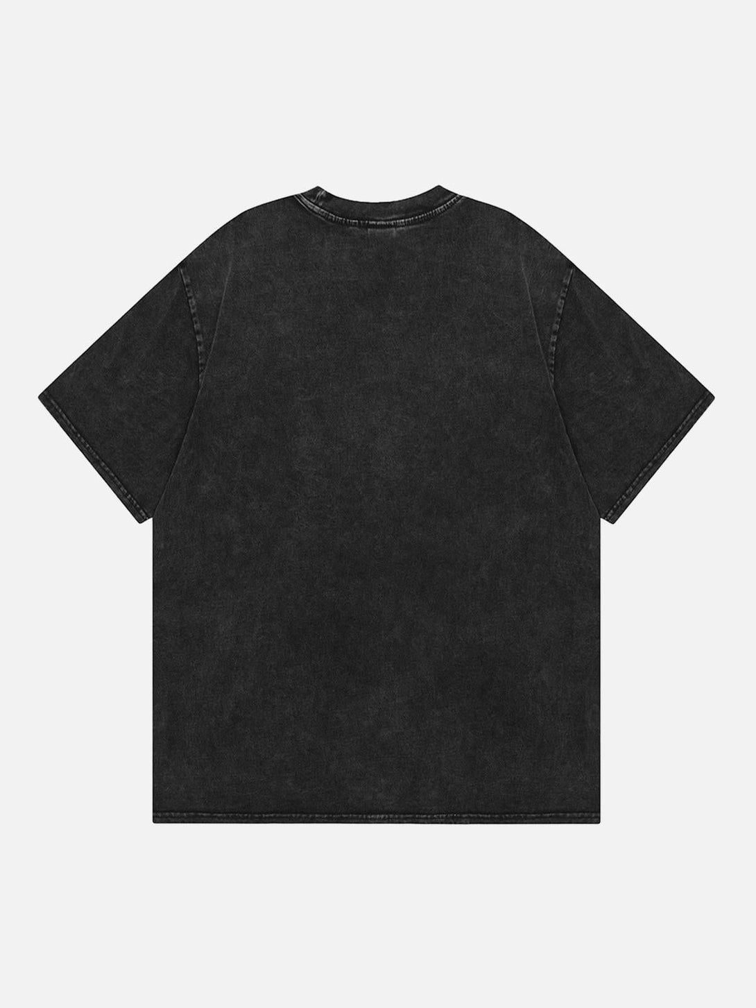 Back view of a black hip hop T-shirt by TALISHKO, showcasing its relaxed fit and style.