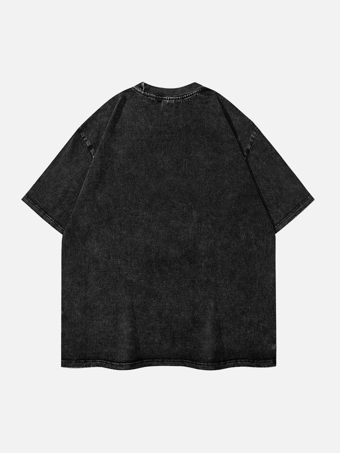 Back view of TALISHKO's washed vintage t-shirt, showcasing a relaxed, hip hop style.