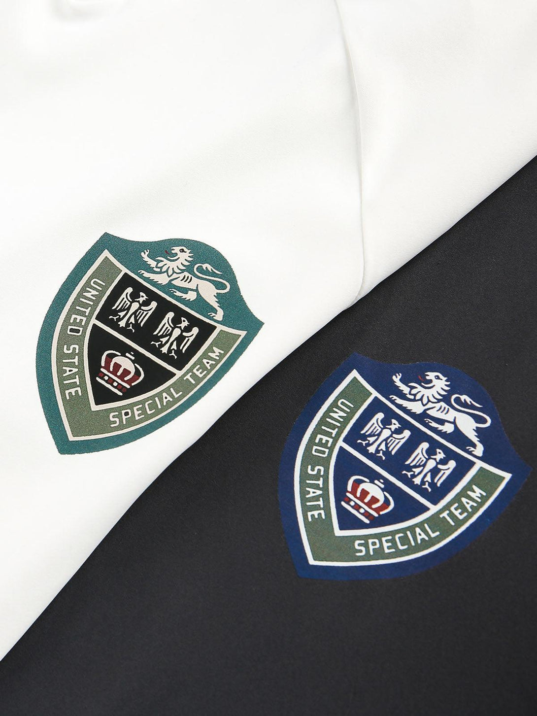 Detailed view of special team logo on TALISHKO jersey, emphasizing unique crest design.