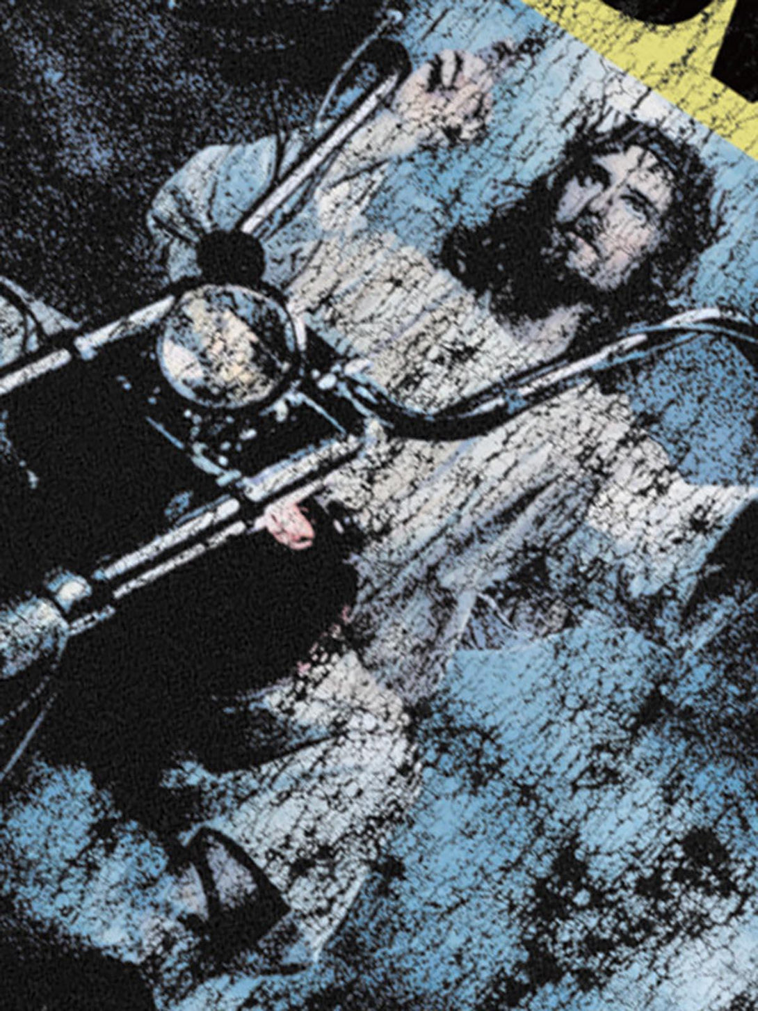 TALISHKO Jesus graphic T-shirt featuring a unique motorcycle design, ideal for casual wear.