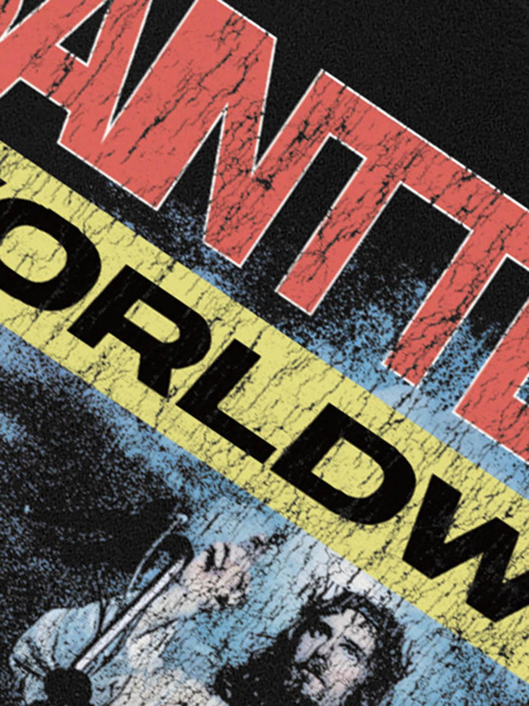 Intricate look at TALISHKO Jesus graphic T-shirt design with "SAINTTEARS" and "WORLDWIDE" text.