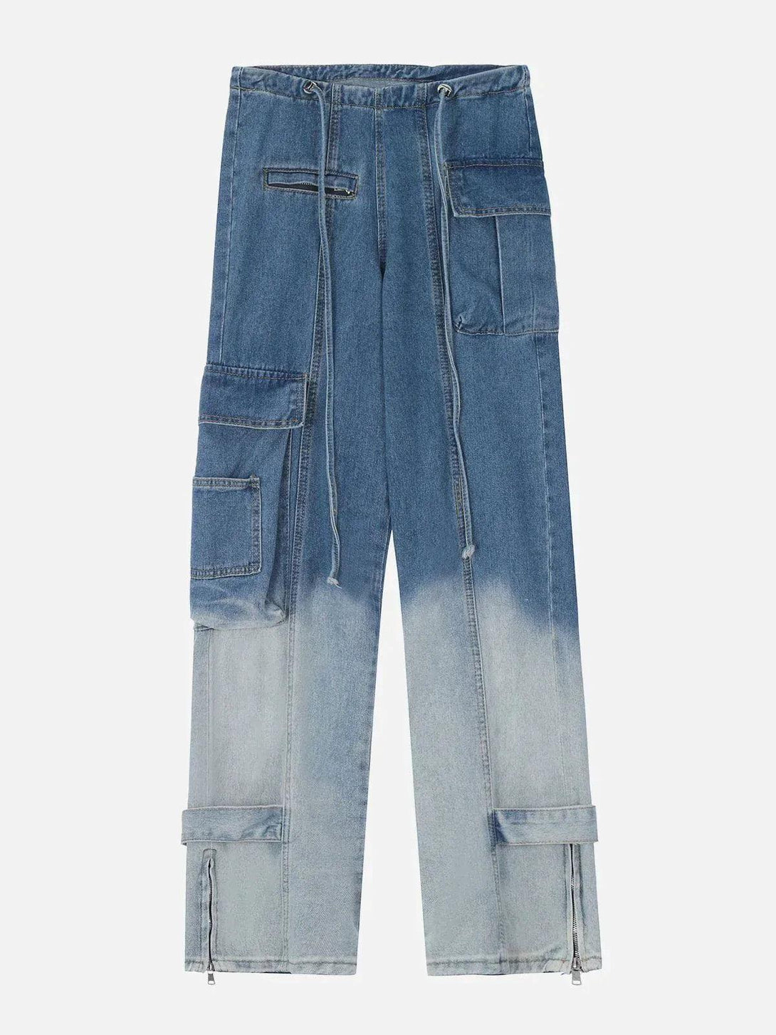 Gradient jeans with large pockets by TALISHKO, showcasing a stylish ombre effect.