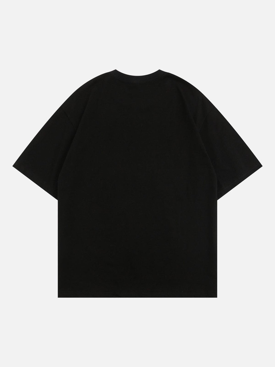 Back view of a black TALISHKO tee, showcasing its simple, relaxed fit for casual wear.