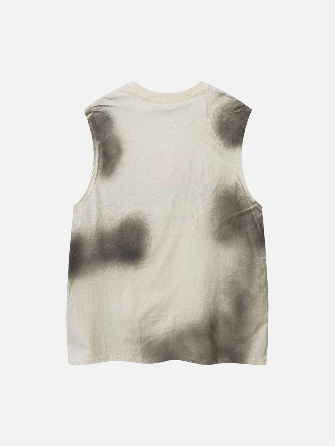 Back view of a gradient tank top by TALISHKO, highlighting a distinctive tie-dye effect.