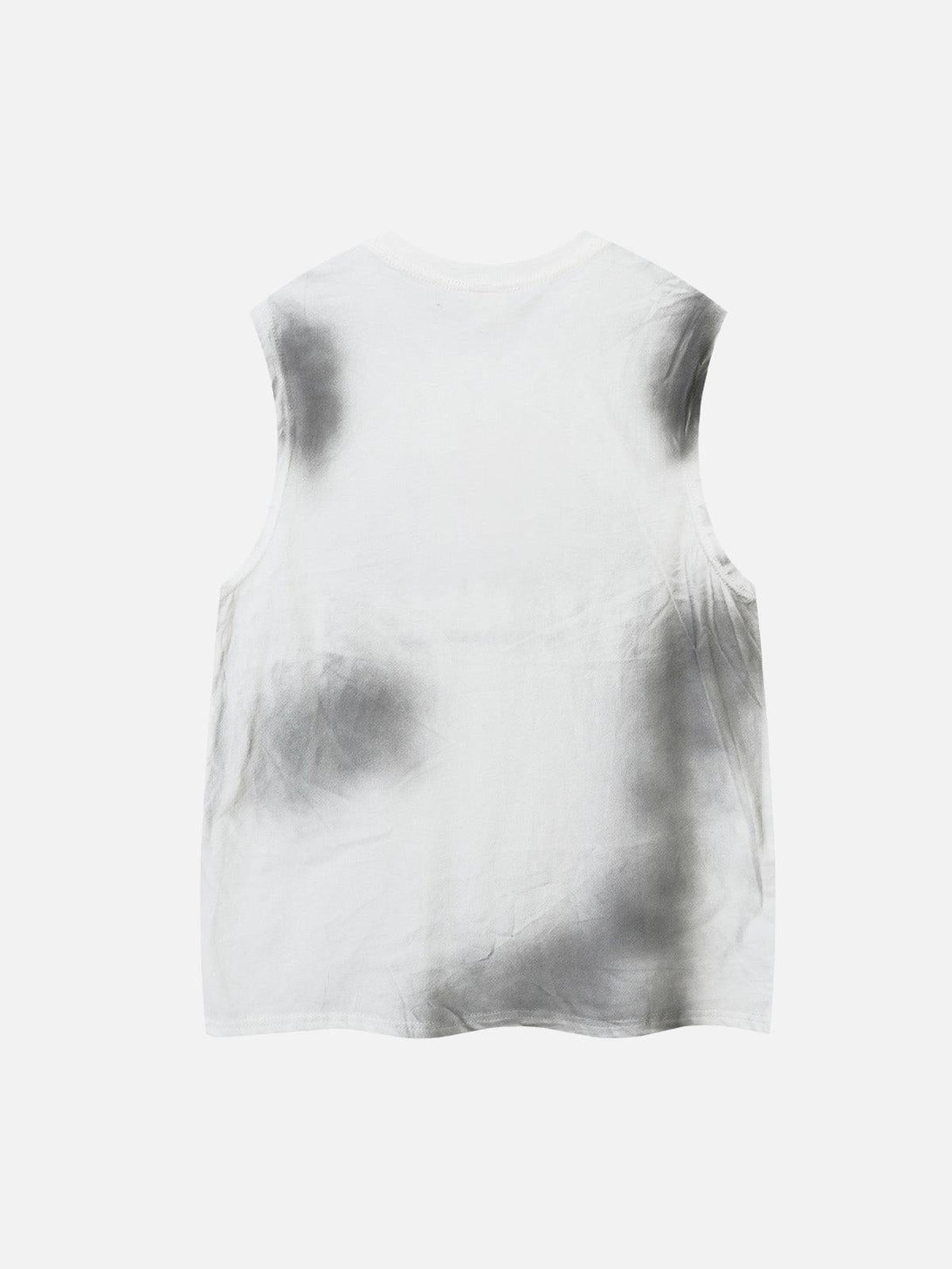 Back view of a gradient tank top by TALISHKO, showcasing a unique tie-dye pattern.