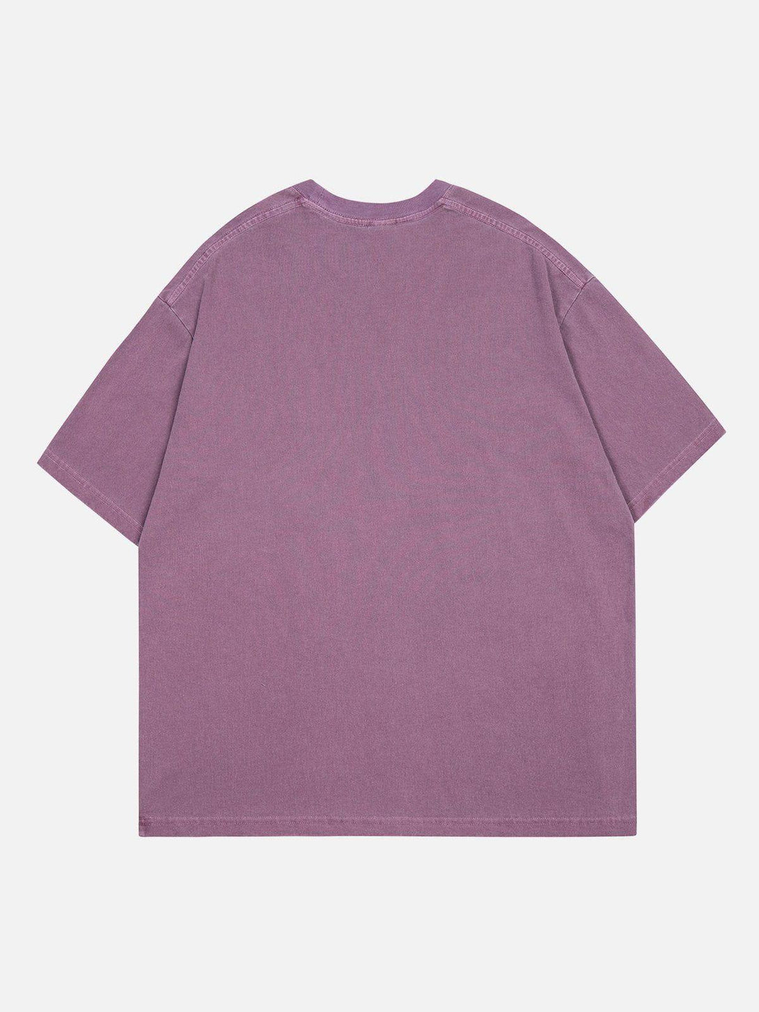 Back view of a purple TALISHKO tee highlighting its relaxed fit and understated style.