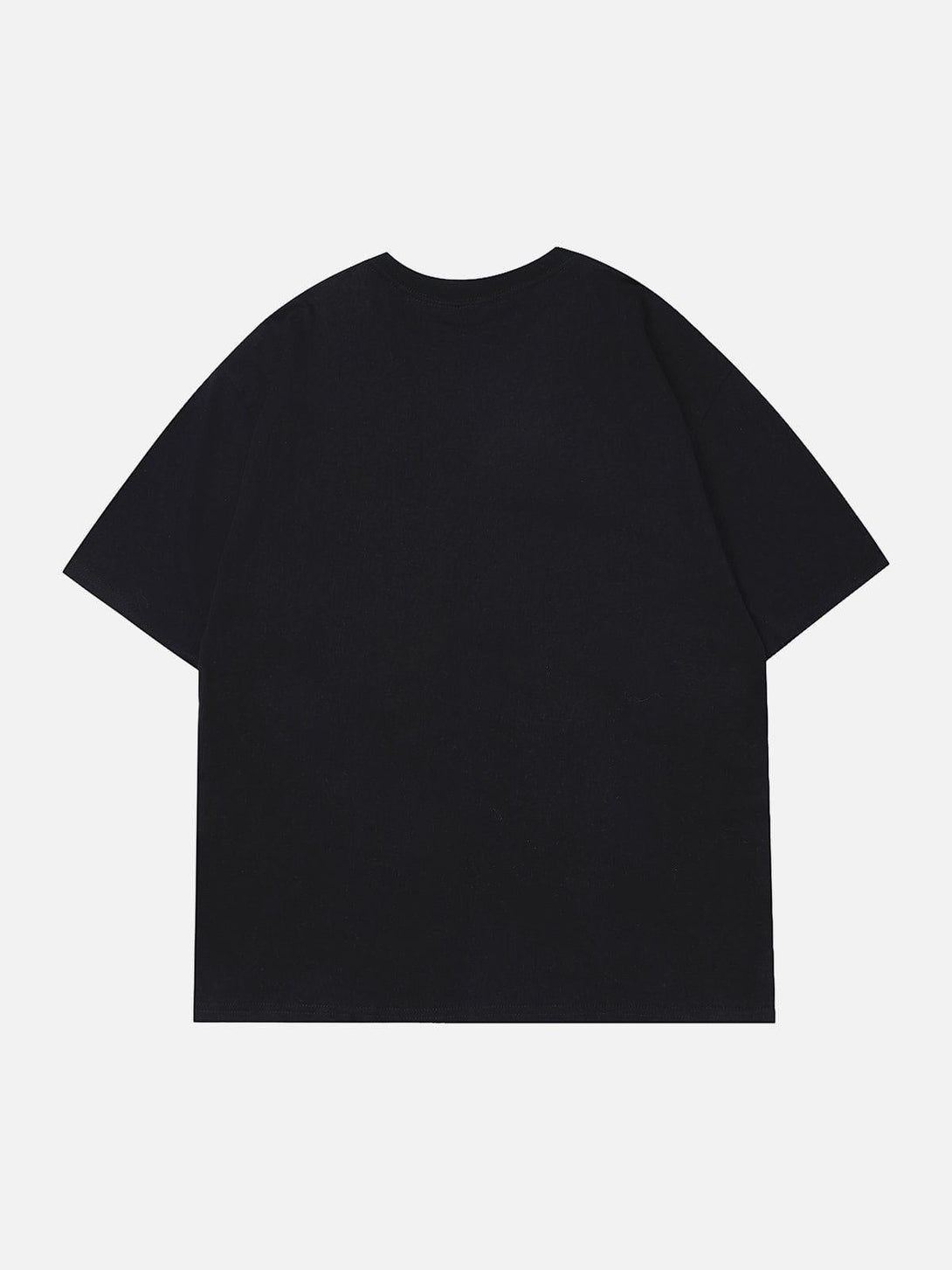 Back view of a black tee by TALISHKO, showcasing a simple and versatile summer style.