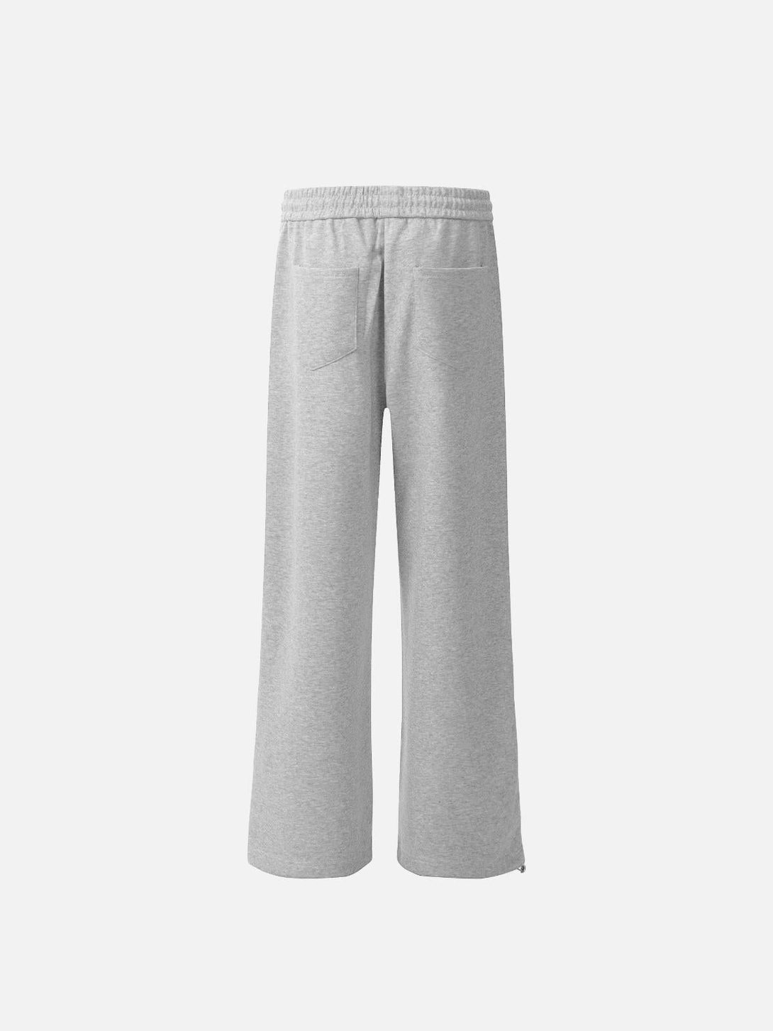 Back view of gray TALISHKO sweatpants, showcasing a relaxed fit with casual streetwear vibes.