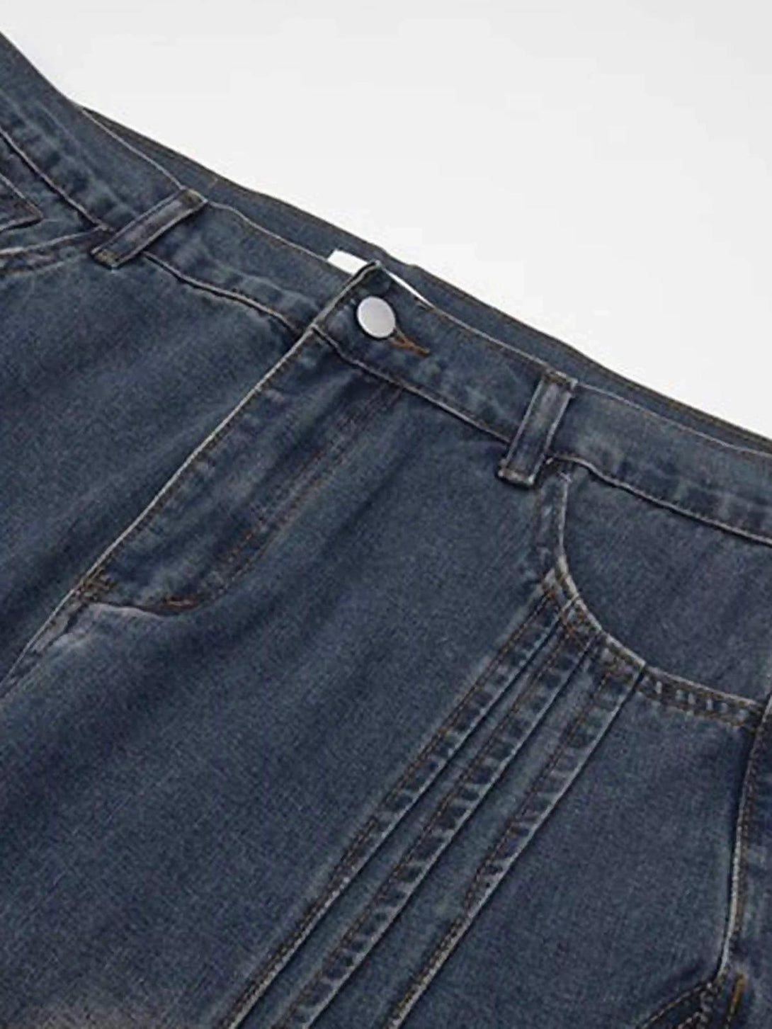 Detailed stitching on TALISHKO Maillard Hottie Ripped Jeans, highlighting denim craftsmanship.