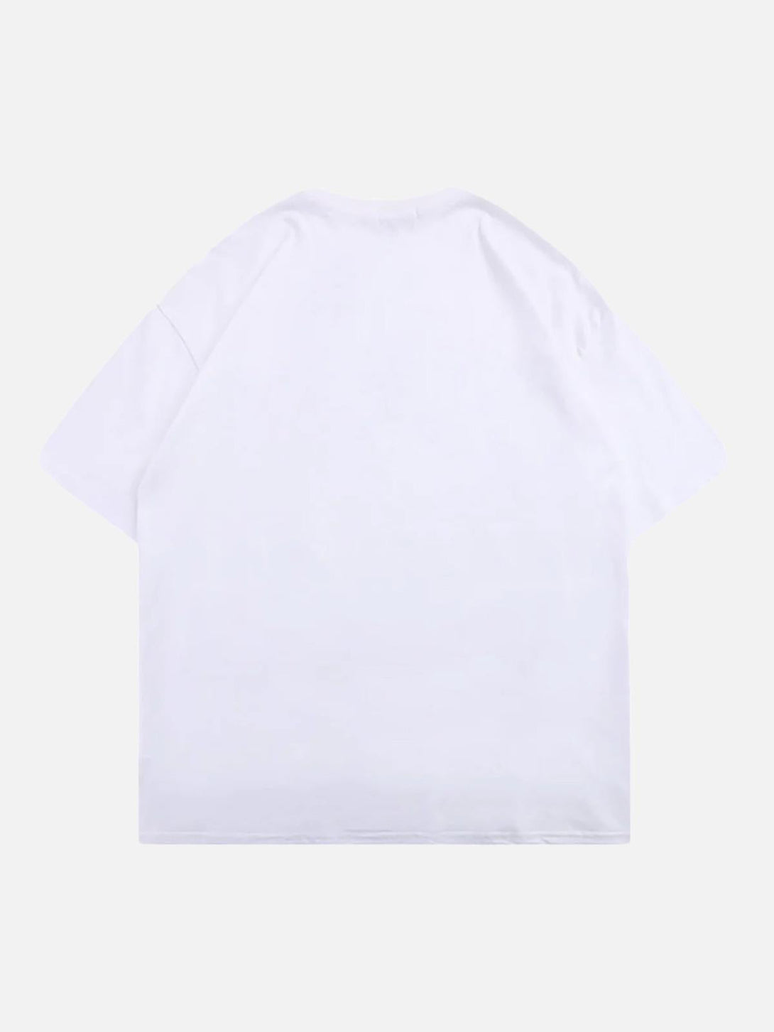 Back view of a white T-shirt by TALISHKO, showcasing minimalist summer style.