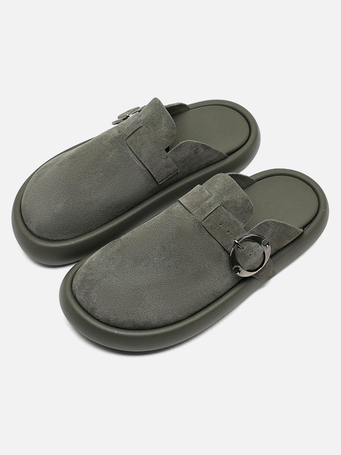 Matte suede closed-toe slip-on shoes with a stylish buckle, crafted by TALISHKO.