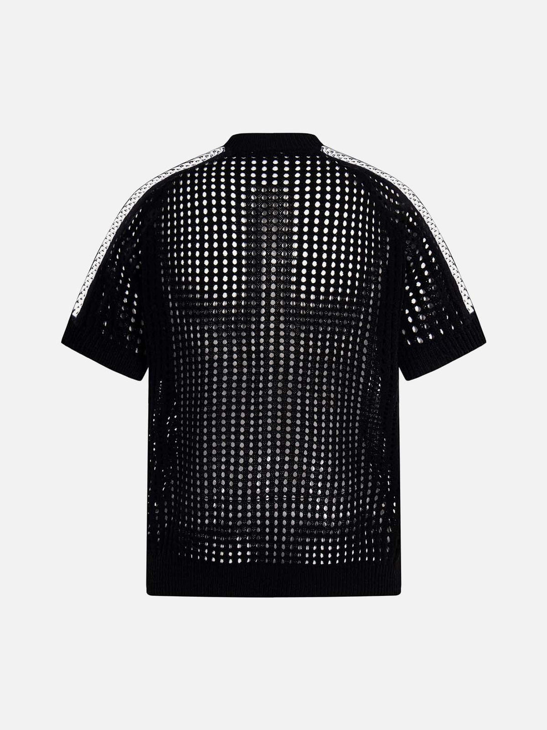 Back view showcasing the black mesh texture of a sports jersey short sleeve by TALISHKO.
