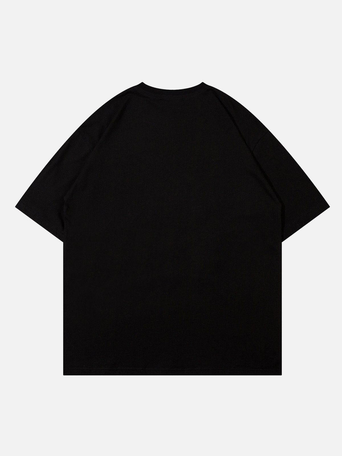 Back view of black tee by TALISHKO, showcasing a casual, relaxed fit for effortless style.