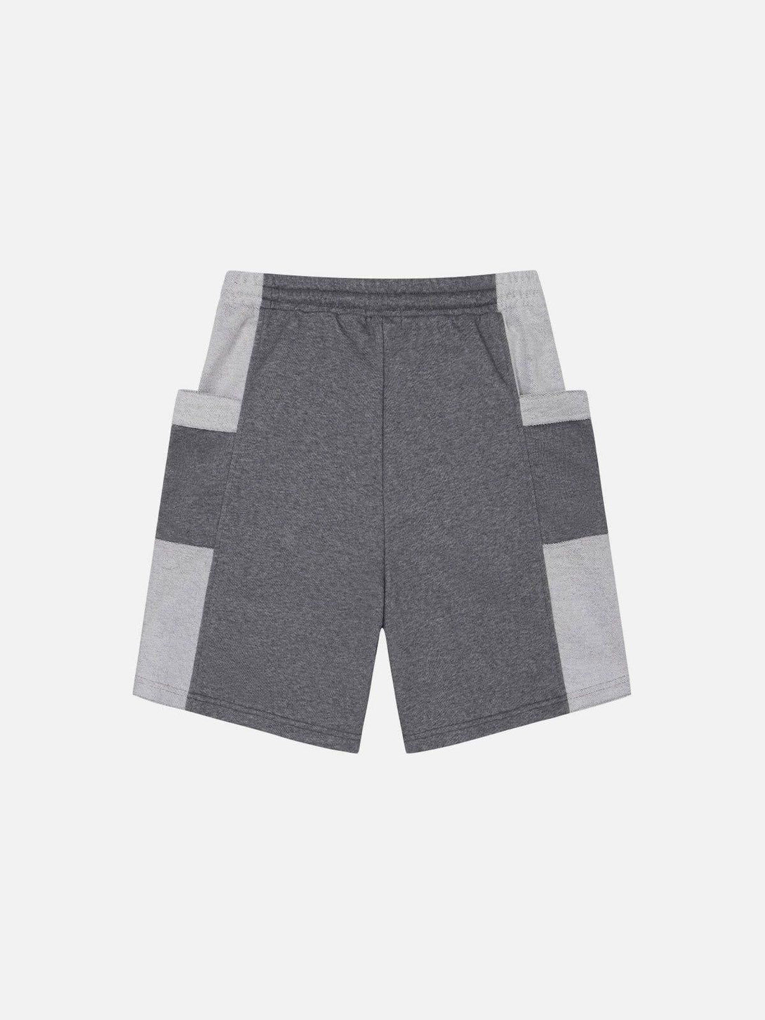 Back view of TALISHKO's multi drawstring shorts in gray, featuring a casual summer-ready design.