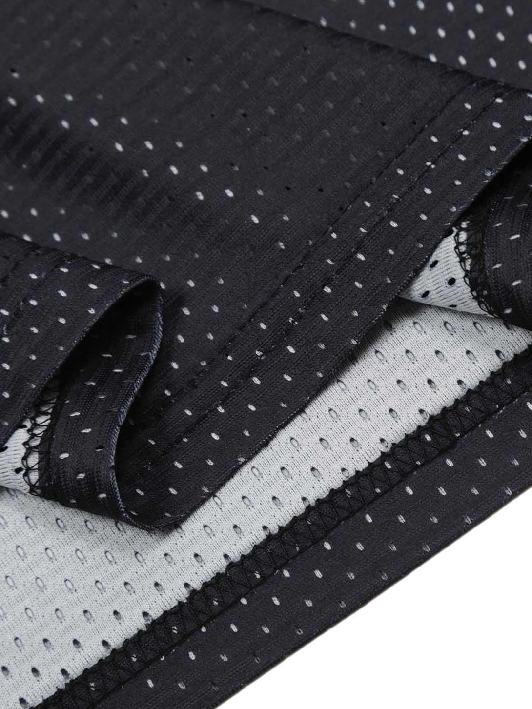 Detailed fabric and stitching of TALISHKO sports jersey T-shirt showcasing a textured pattern.