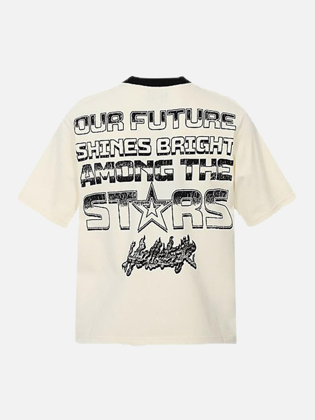 Back view of TALISHKO inspirational graphic T-shirt with bold lettering and star design.