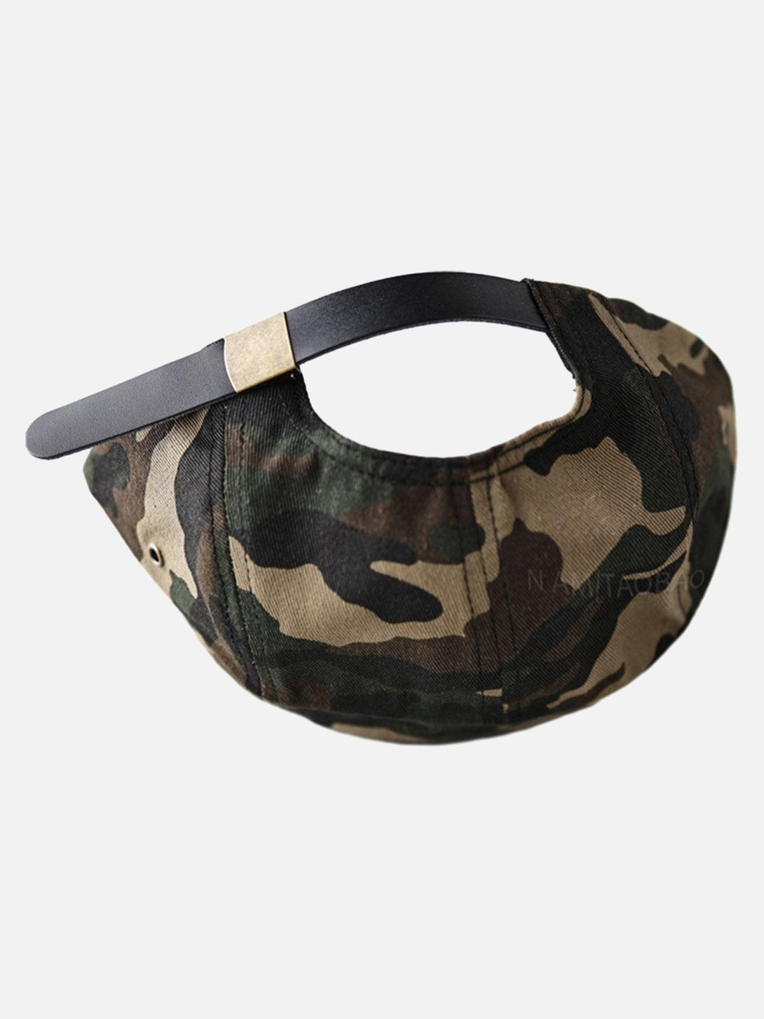 Back view of TALISHKO camouflage baseball cap with adjustable strap for a custom fit.