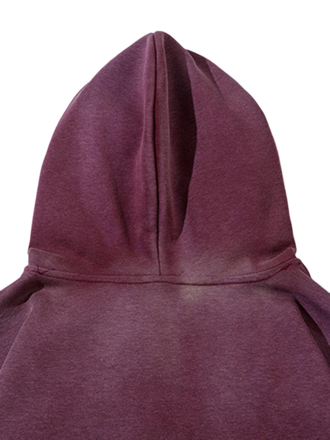 Zoomed-in view of the TALISHKO hoodie hood, showcasing its rich gradient color.