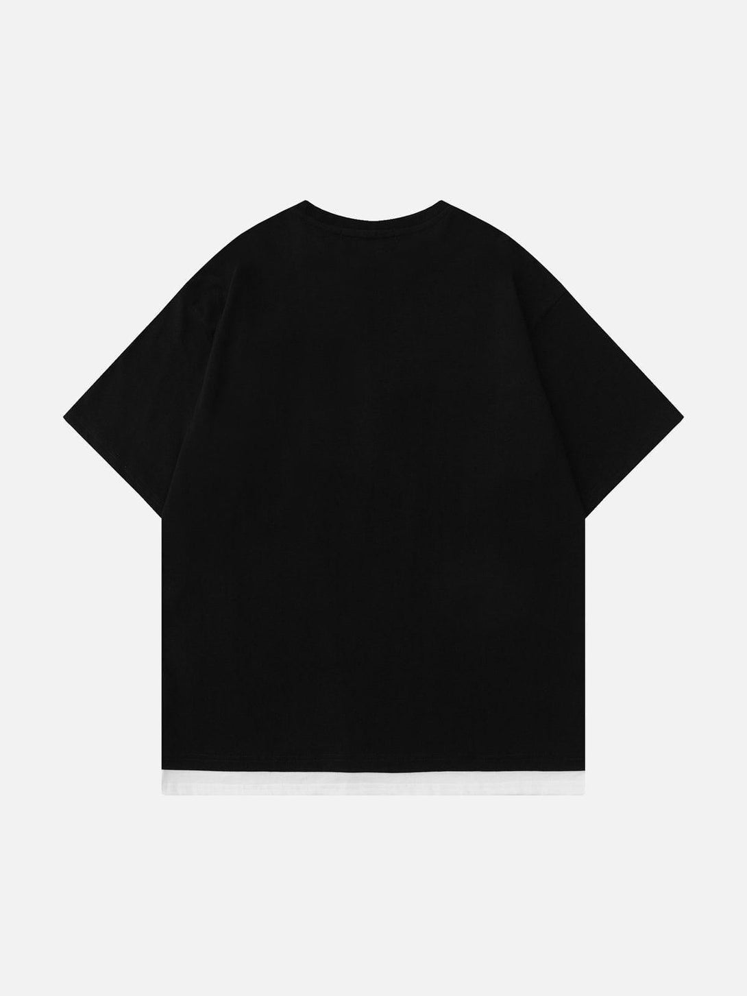 Back view of black tee by TALISHKO, showcasing a minimalist design perfect for casual wear.