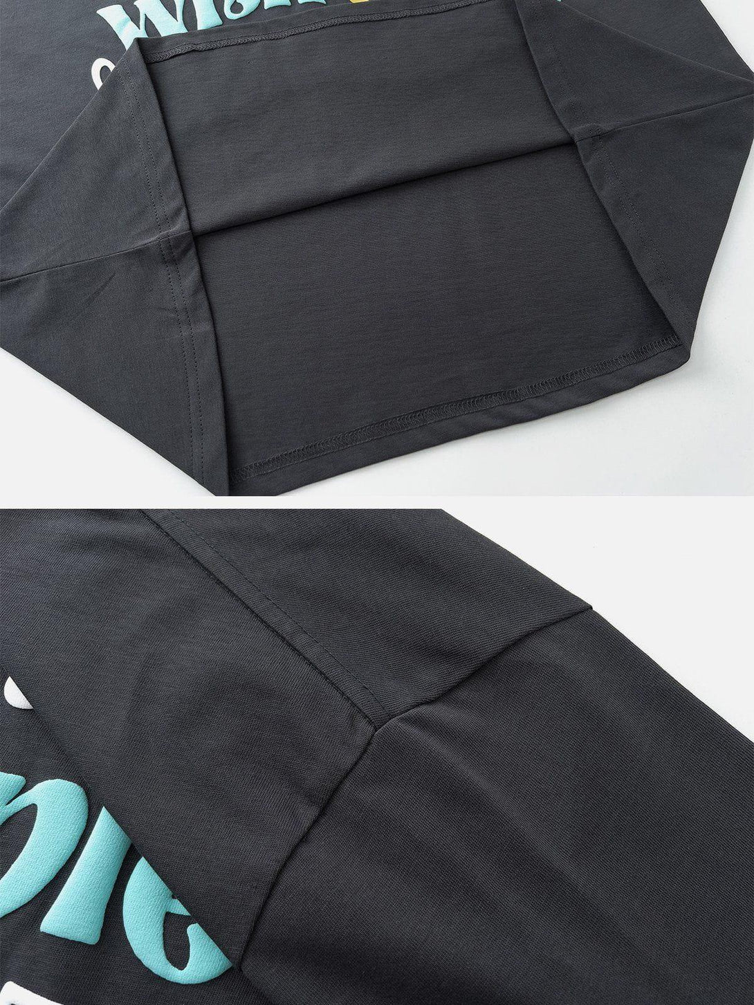 Detailed fabric and stitch view of TALISHKO tee, showcasing quality and craftsmanship.