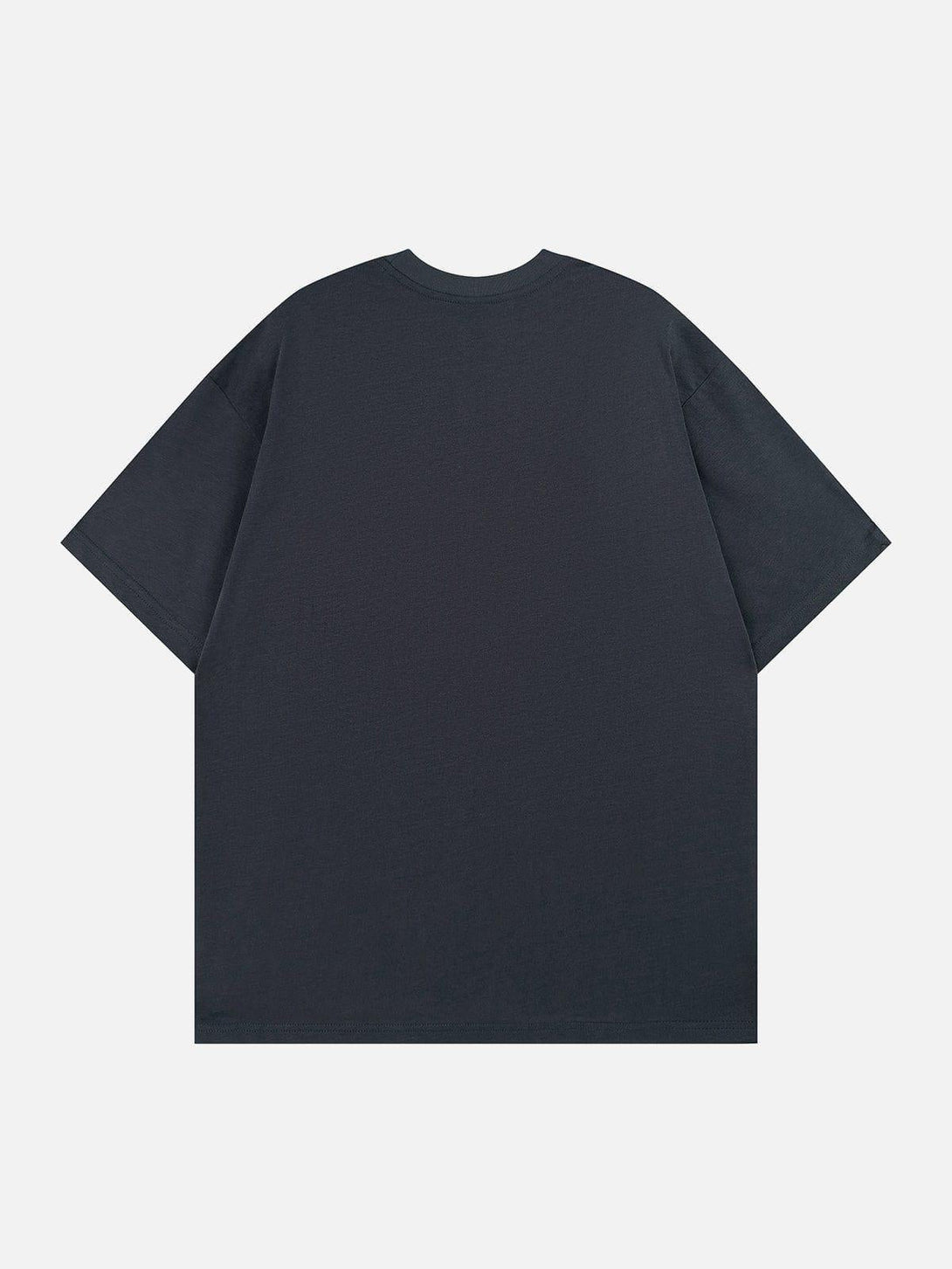 Back view of TALISHKO tee with music elements print, showcasing a clean, minimalist style.