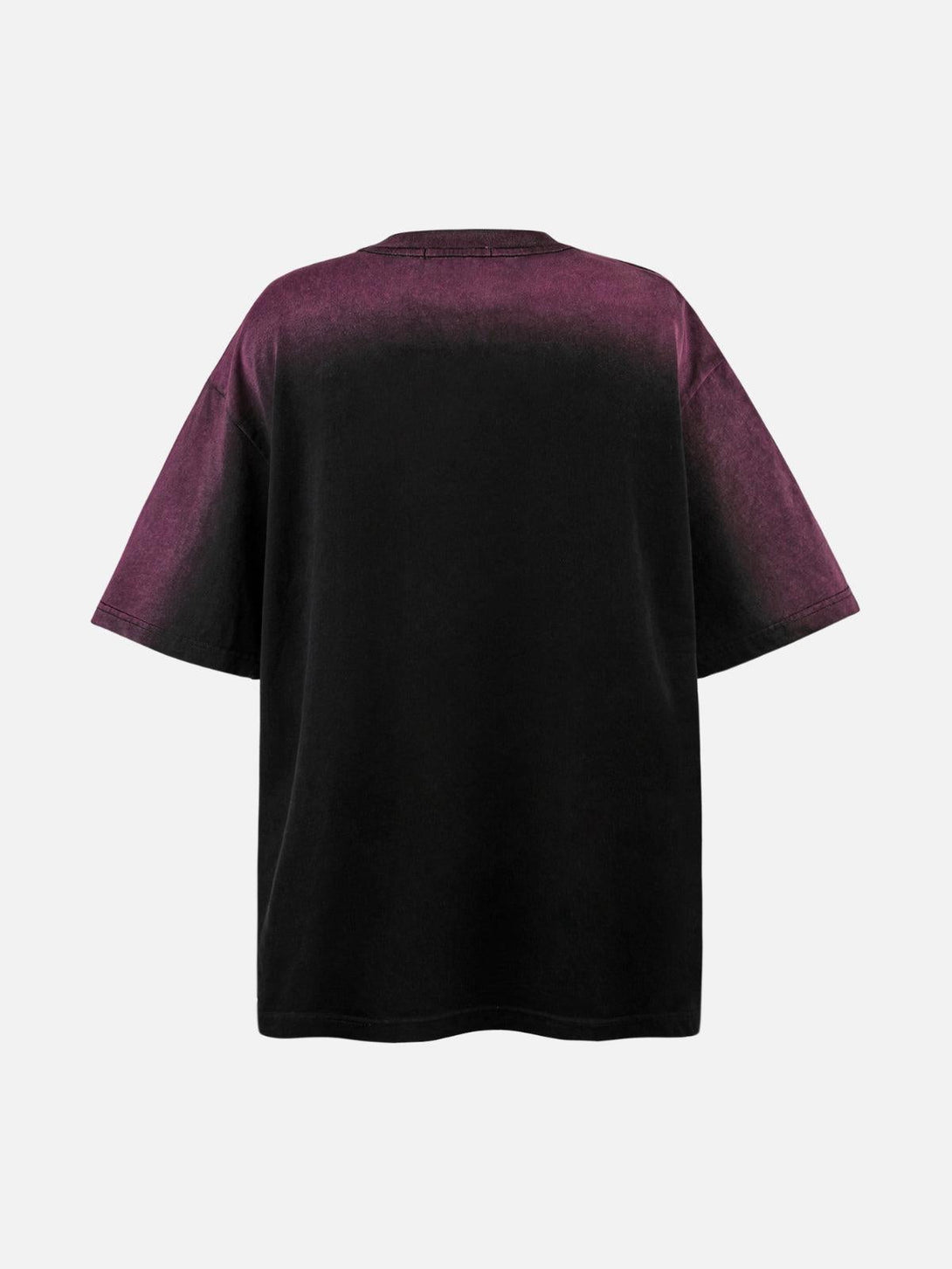 Back view of a TALISHKO tee in a gradient purple and black, ideal for relaxed, casual looks.
