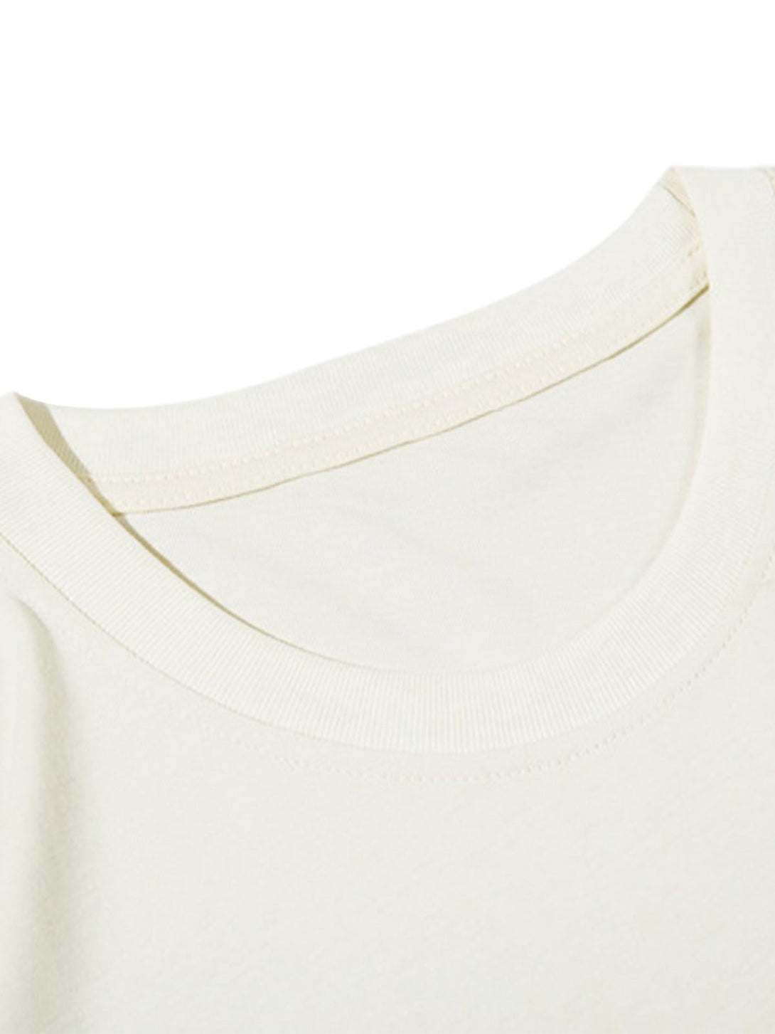 A close-up of the TALISHKO T-shirt neckline, showcasing its soft fabric and clean stitching.