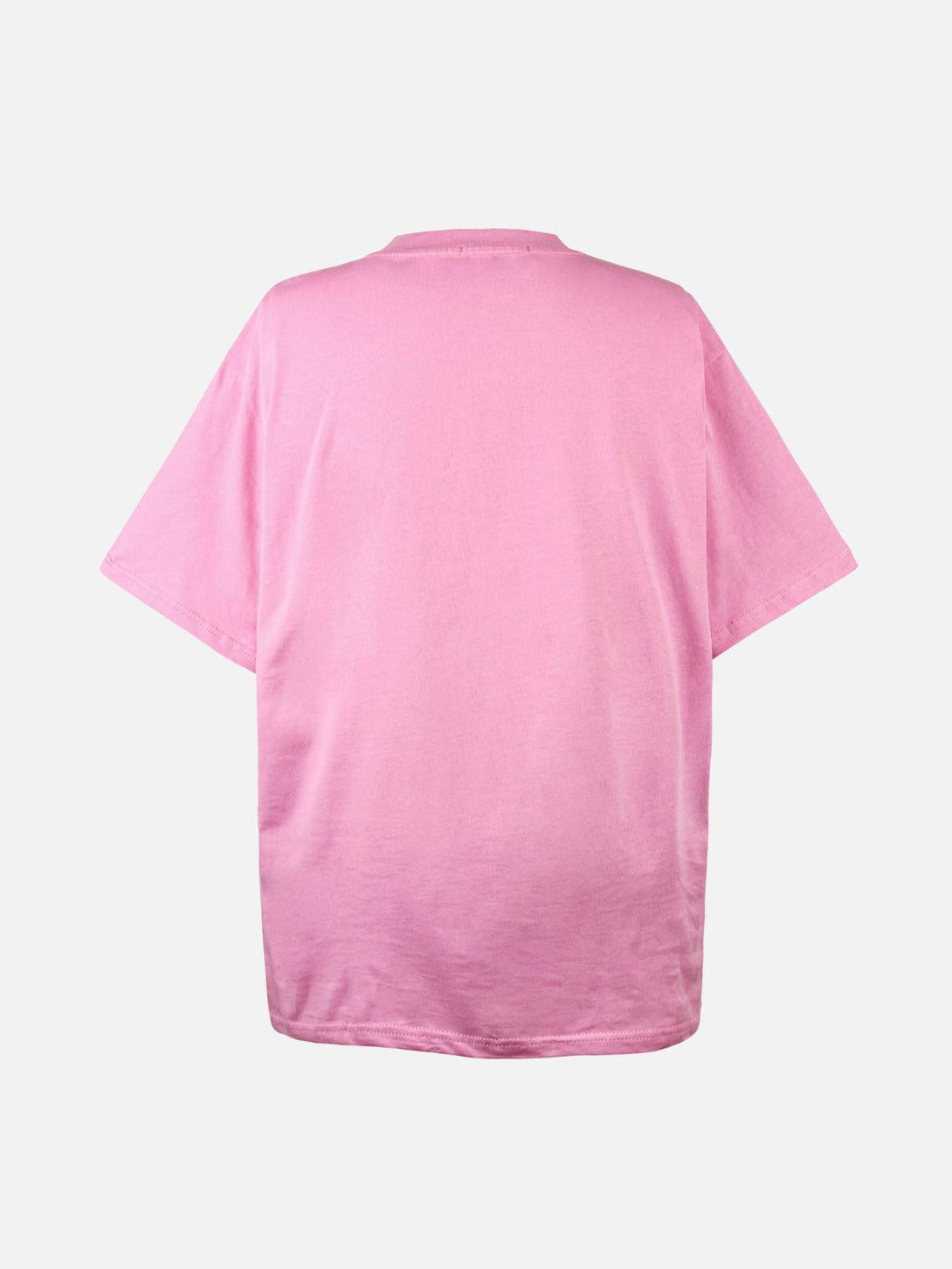 Back view of TALISHKO's playful pink tee, highlighting its relaxed fit and soft fabric.