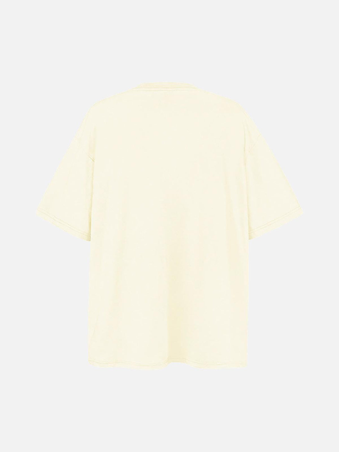 Back view of a TALISHKO crew neck T-shirt in soft, light color, perfect for casual days.