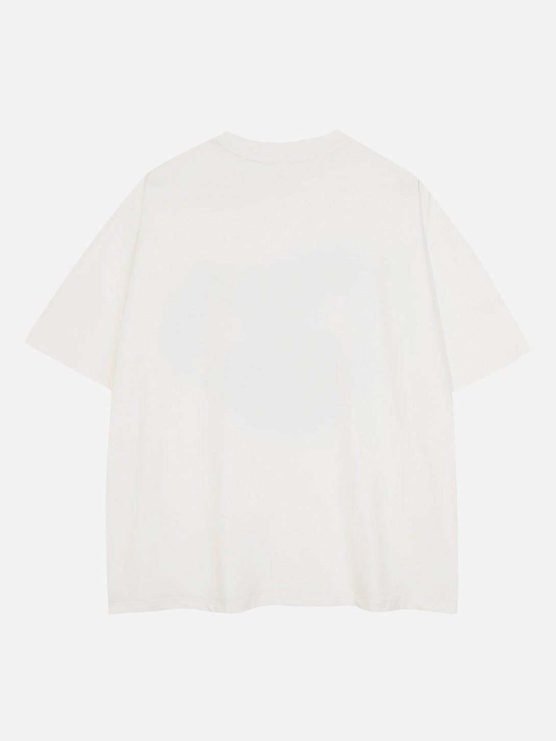 Back view of white tee by TALISHKO, emphasizing minimalist design and relaxed summer vibe.